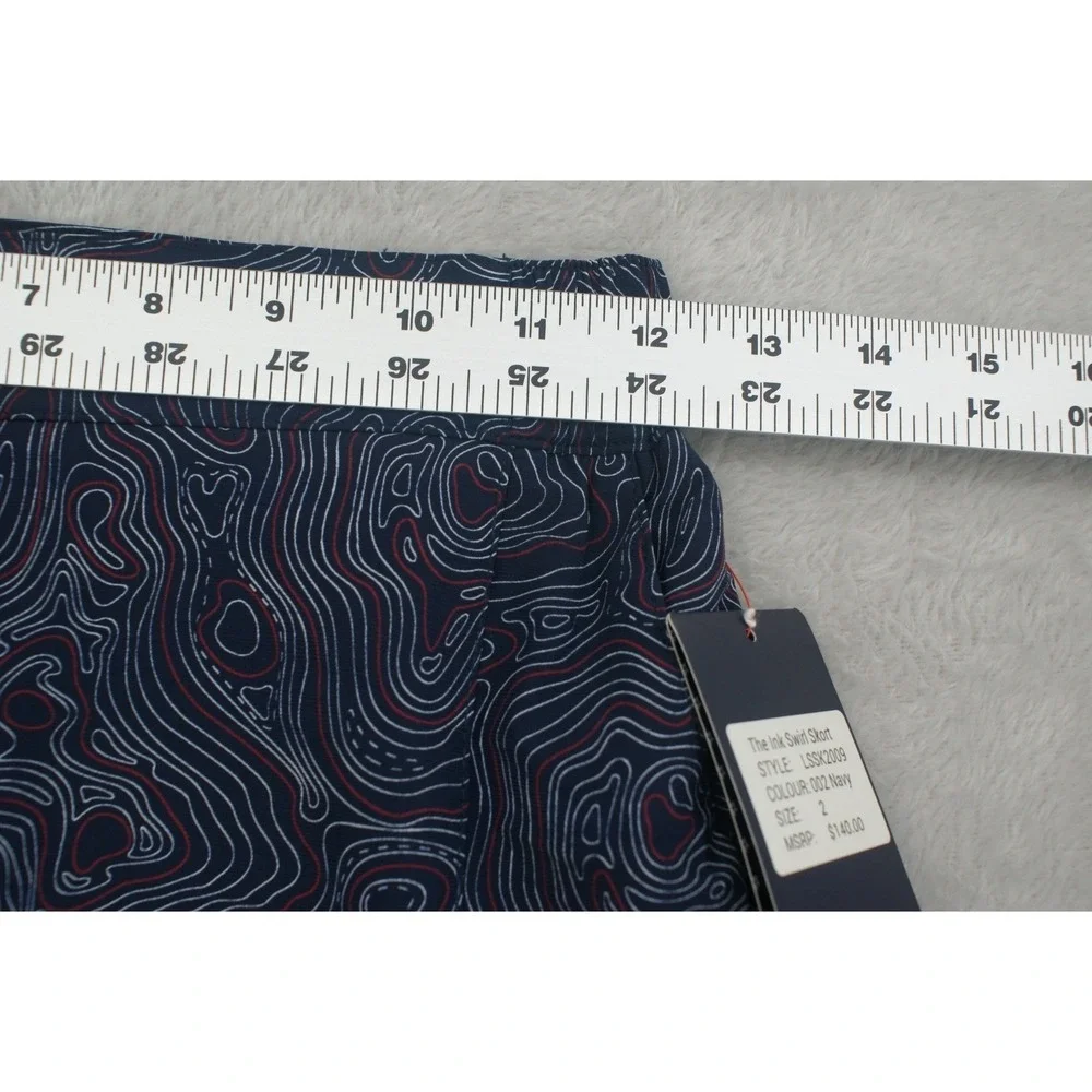 LOHLA Sport Ink Swirl Skort Navy Blue Topography Print Golf Tennis Pickle Size 0
